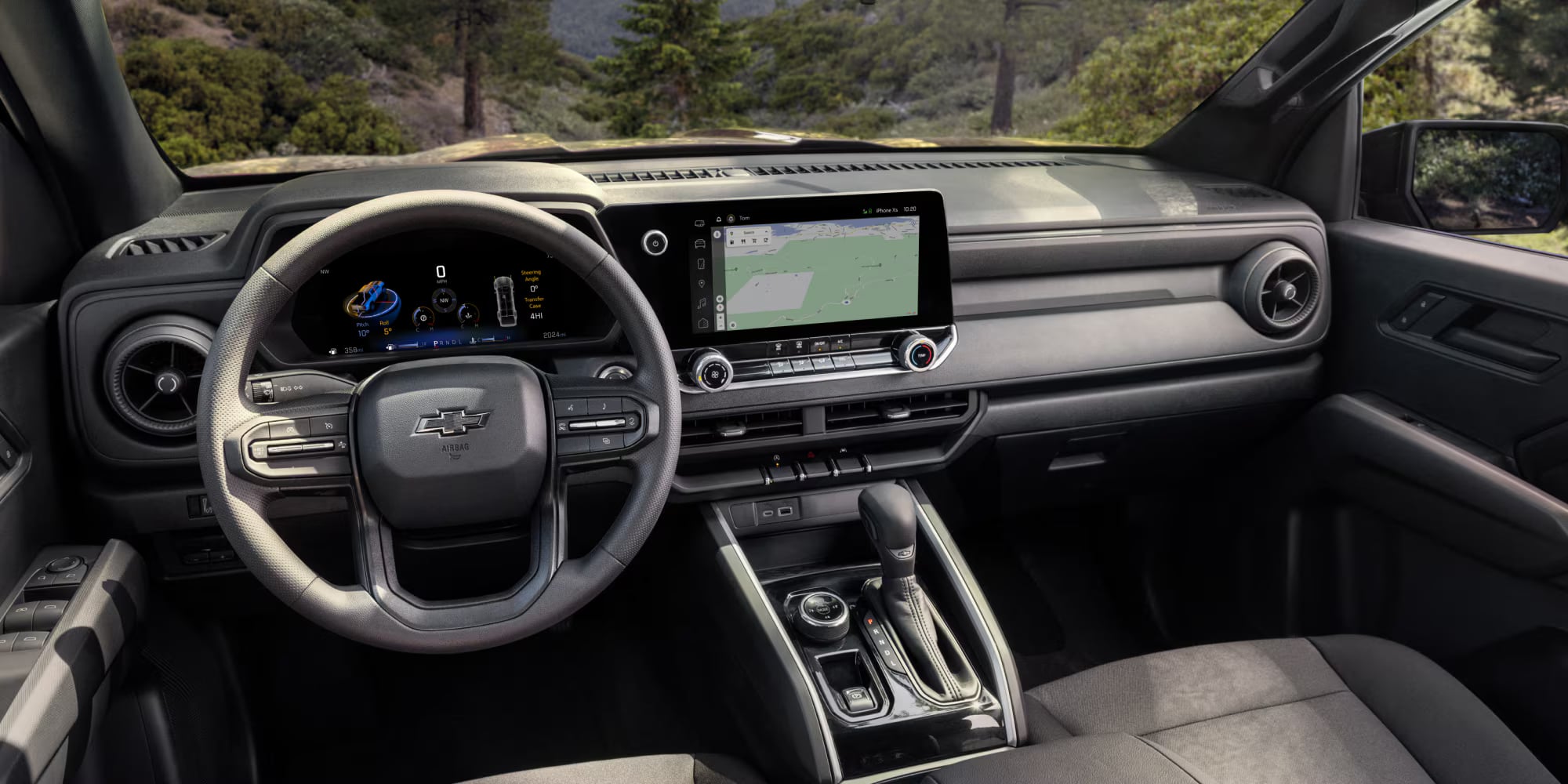 Chevrolet Colorado dashboard with digital cluster and touchscreen navigation