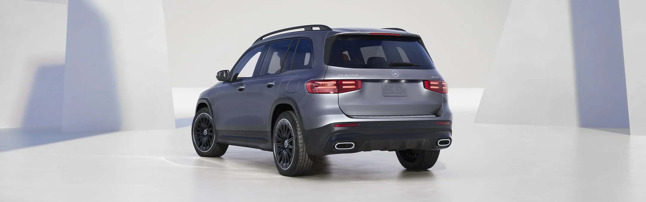 Metallic gray Mercedes-Benz GLB 250 exterior.