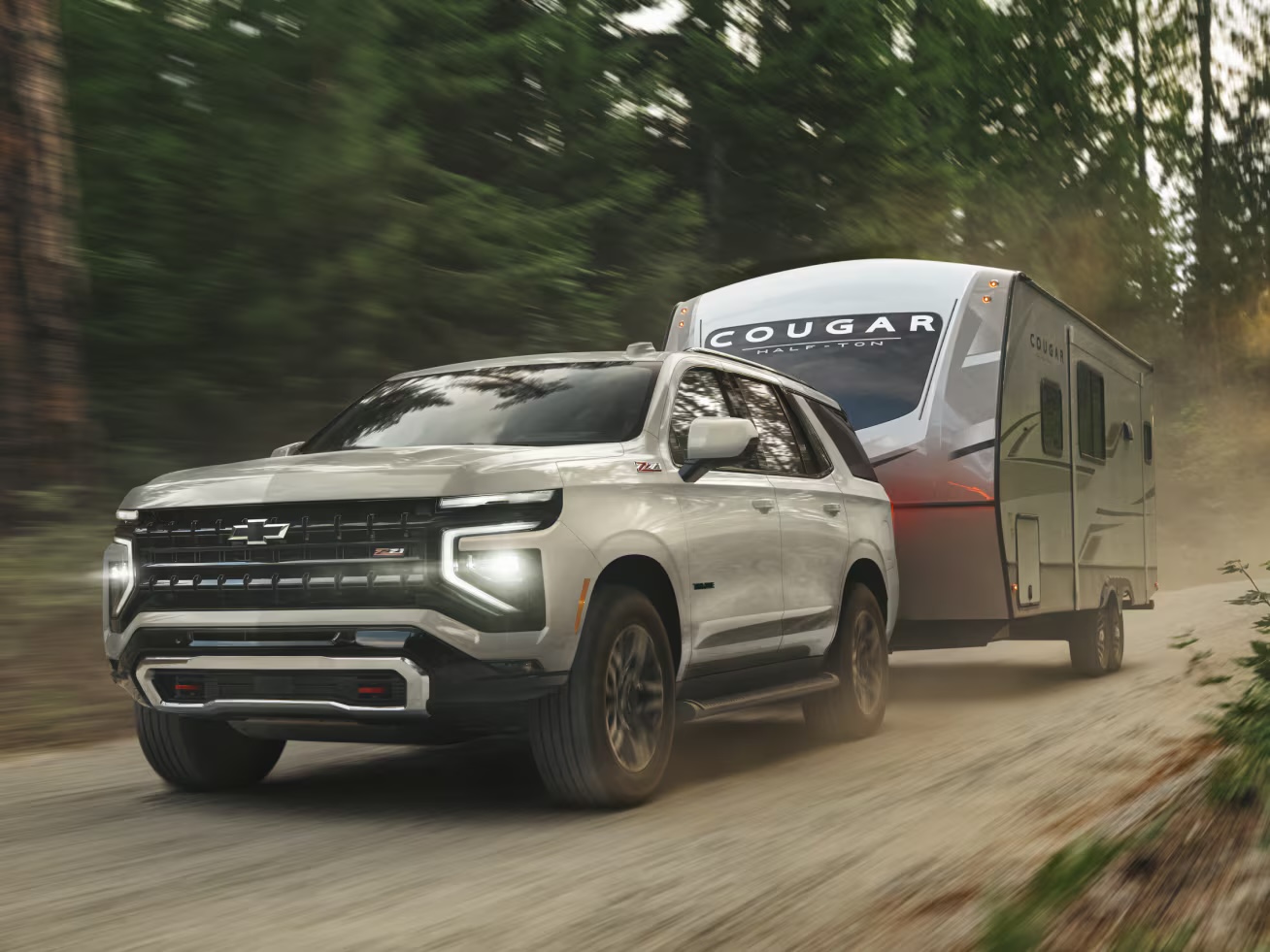 Chevrolet Tahoe towing a travel trailer