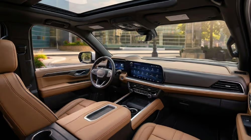 Chevrolet Tahoe interior with large touchscreen display