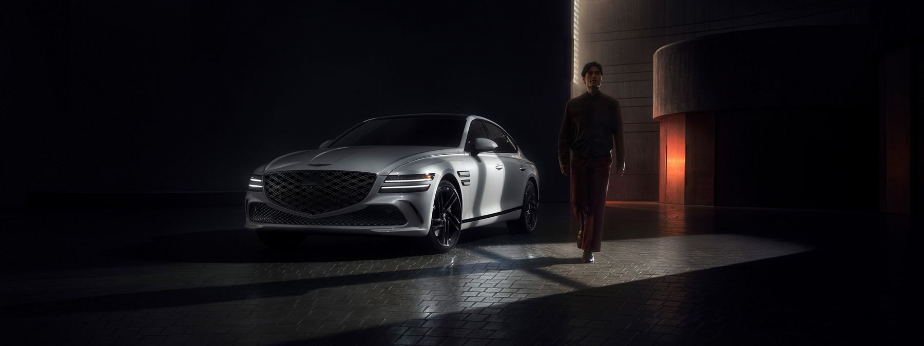 Genesis G80 driving in Delray Beach