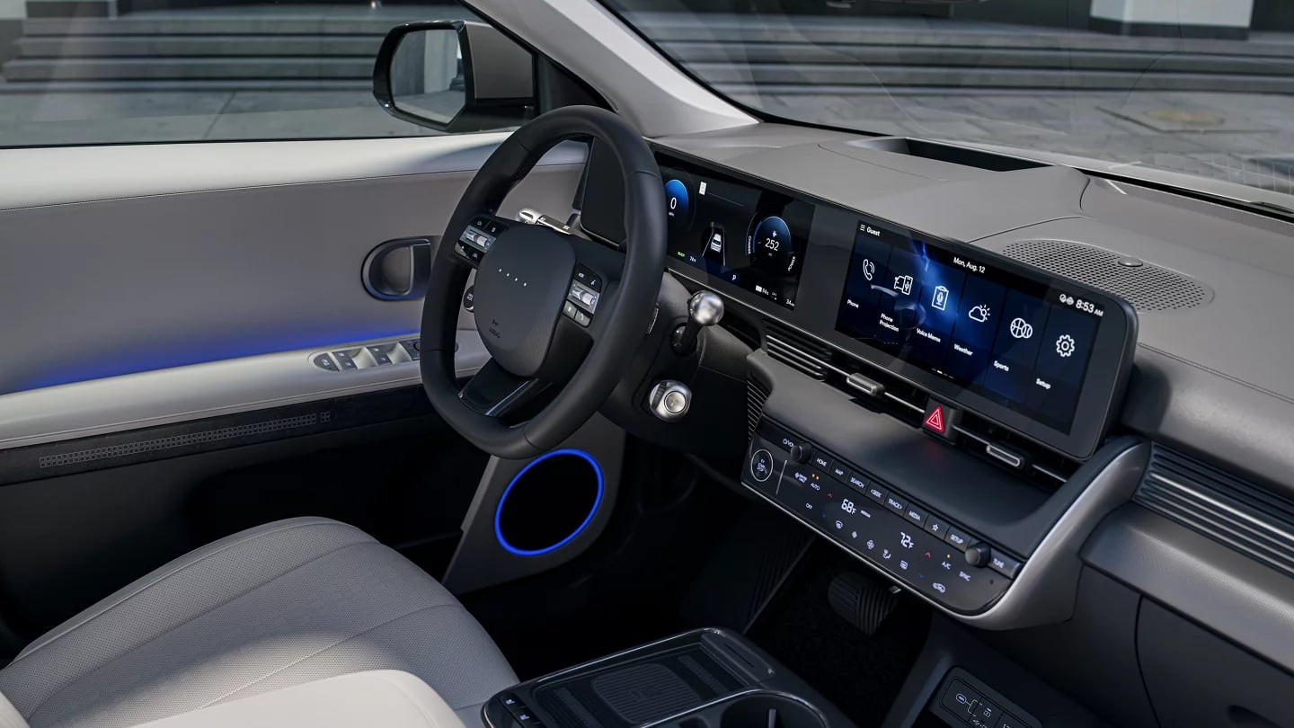 Hyundai IONIQ 5 dashboard with dual digital displays