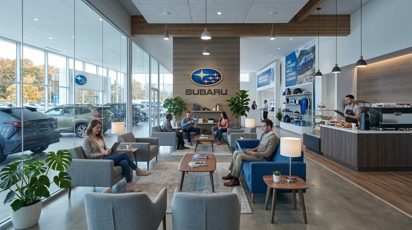 Change the reference image to a Subaru dealership. (Representative image for illustration purposes only. Actual vehicle may vary based on trim and configuration.)