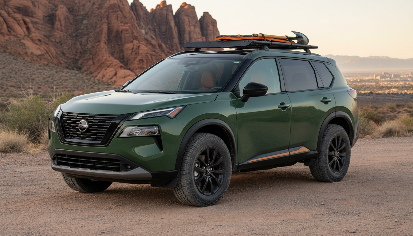 AI generated: Navigating the varied terrain and commuter demands of the summer-dry desert suburbs around Summerlin calls for a crossover that skillfully blends efficiency, power, and adaptable handling. The 2026 Nissan Rogue lineup, including trims such as the Dark Armor, Platinum, Rock Creek, S, SL