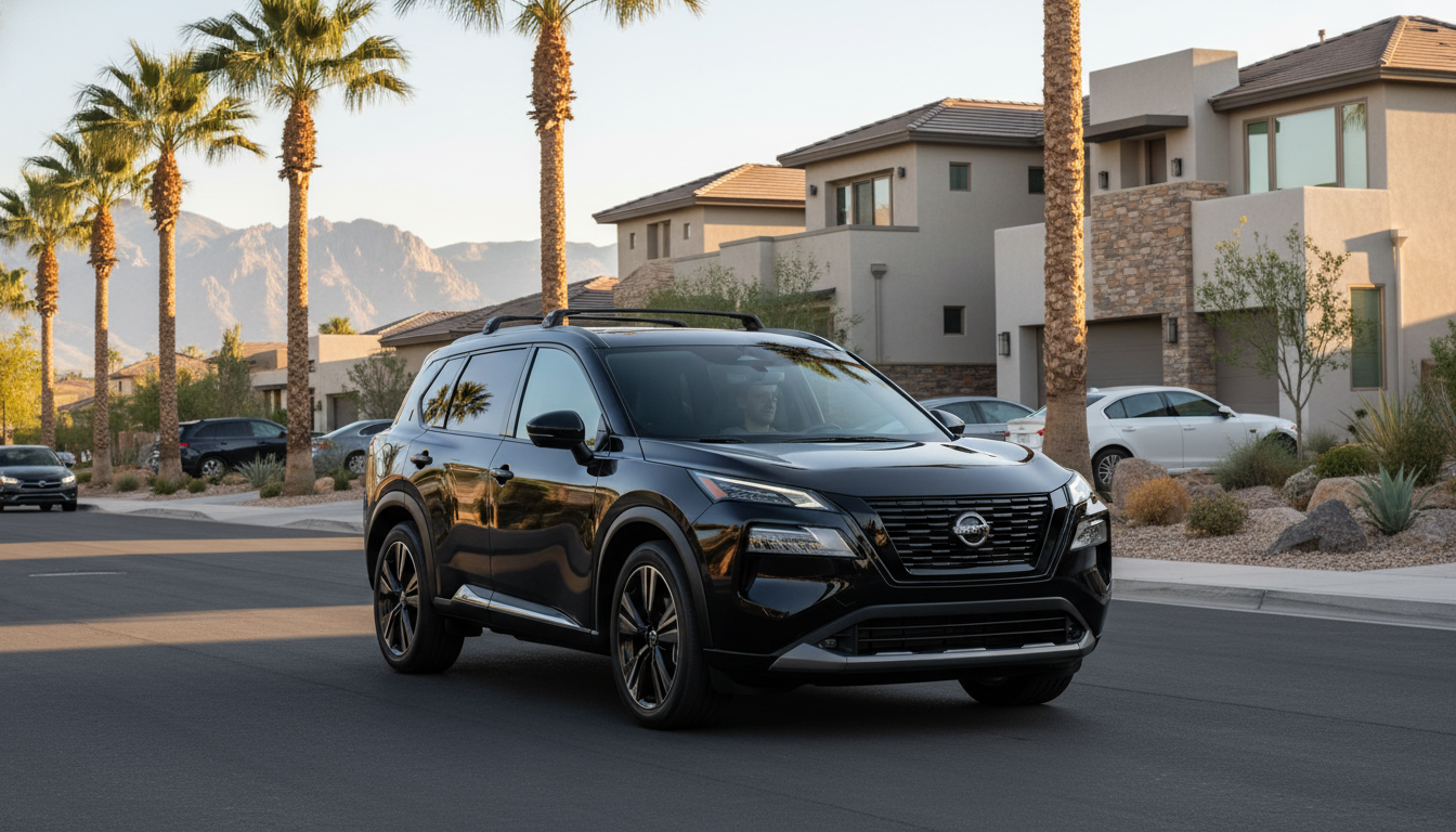 AI generated: The 2026 Nissan Rogue offers a blend of rugged charm and refined elegance that makes a striking impression in the upscale suburban neighborhoods of Summerlin and Centennial Hills. Its design balances bold statements with practical details, setting it apart from the competition. The Rog