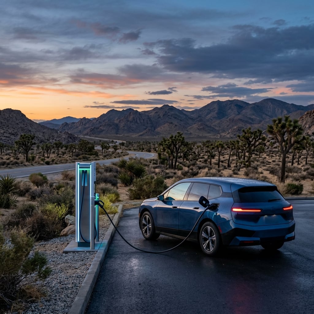 Kia EV6 and EV9 charging in the High Desert. (Representative image for illustration purposes only. Actual vehicle may vary based on trim and configuration.)