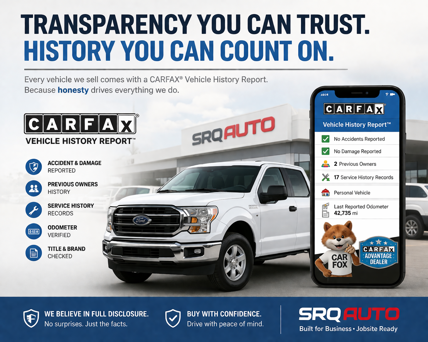 A stack of vehicle maintenance logs and a CARFAX report.
