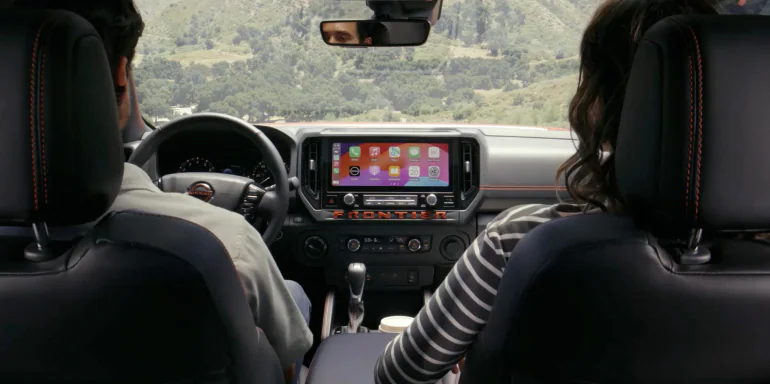 The high-resolution 12.3-inch NissanConnect touchscreen showing navigation