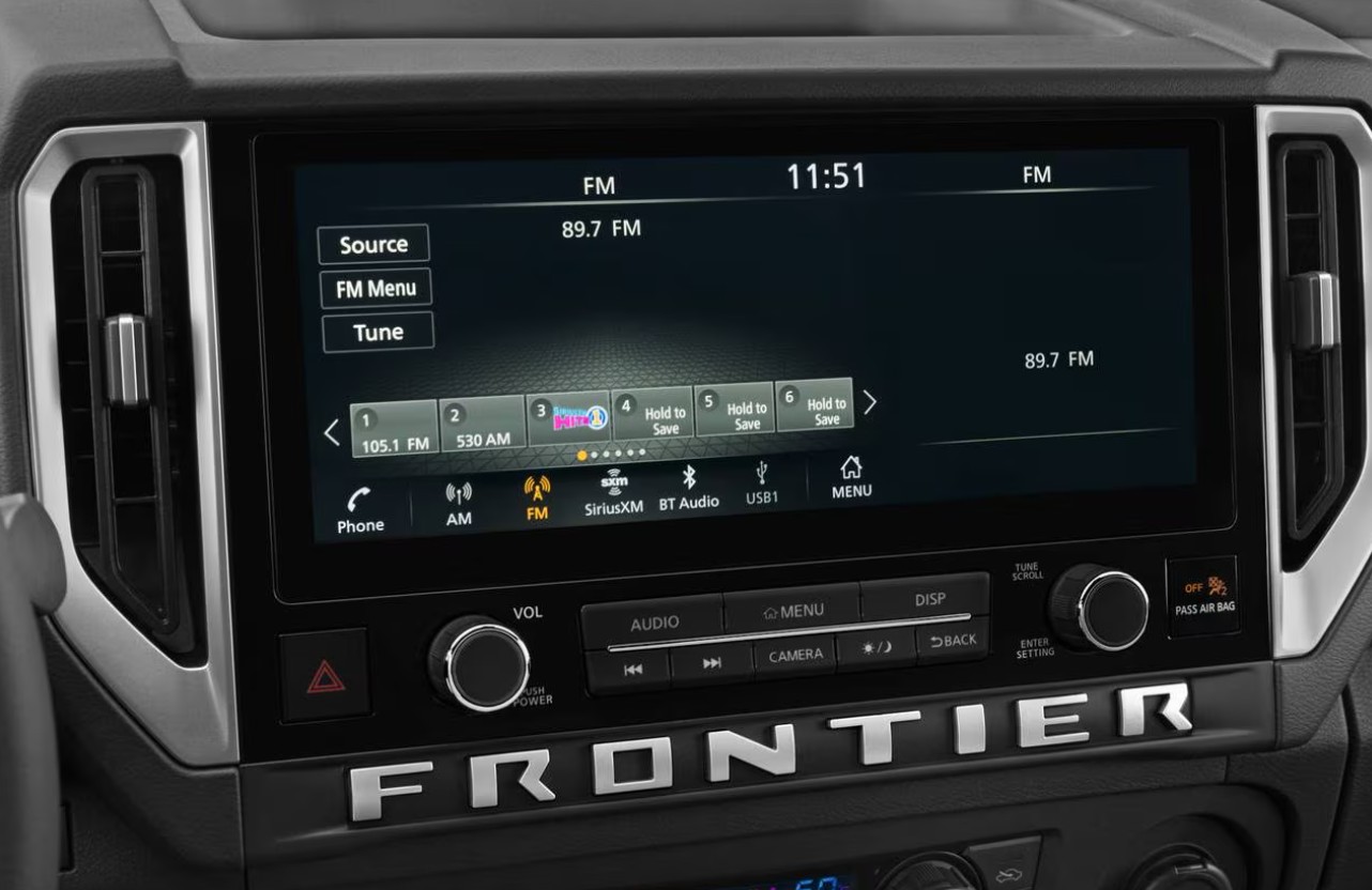 Nissan Frontier infotainment screen