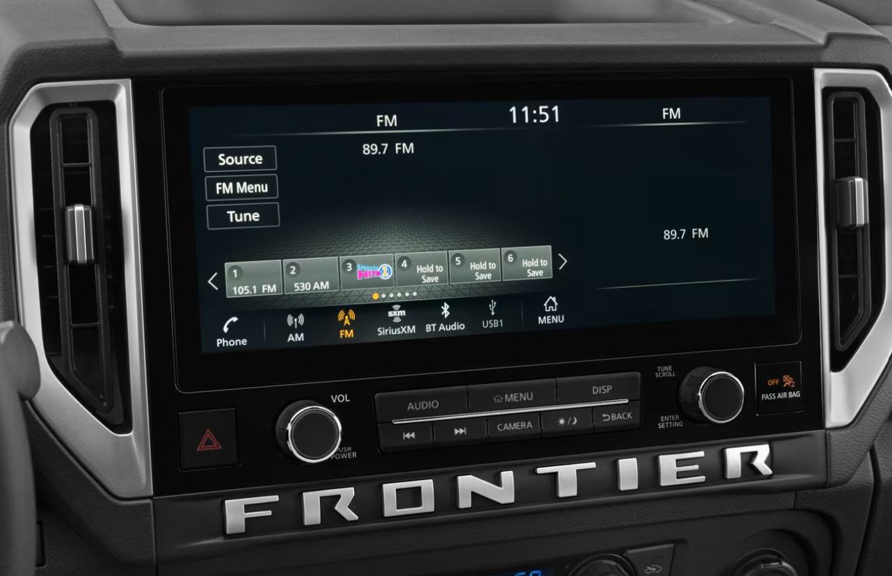 2026 Nissan Frontier infotainment screen
