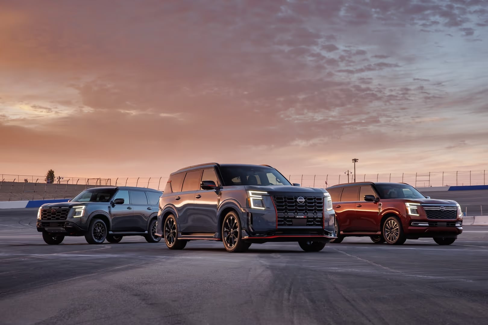 Multiple 2026 Nissan Armada SUVs displayed together