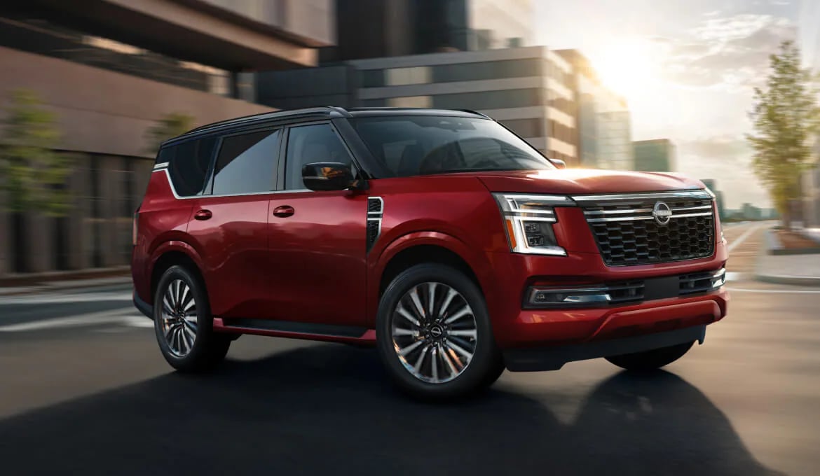 2026 Nissan Armada in red with contrasting roof