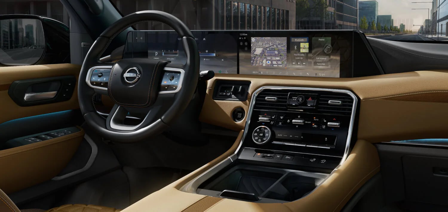 2026 Nissan Armada dashboard with dual digital displays