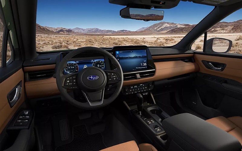 Subaru Outback interior showcasing dashboard and technology.