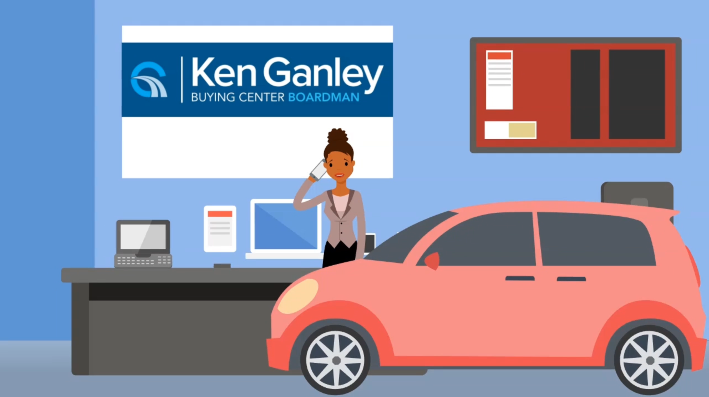 Bold promotional banner showing the Ken Ganley Buying Center beating a Carvana offer with a 'Paid Today' stamp.