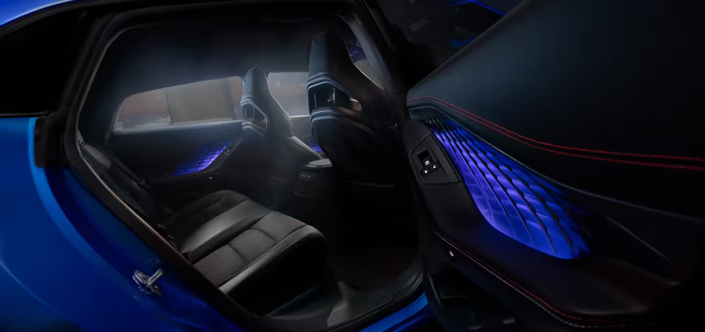 Rear passenger cabin of a Dodge Charger