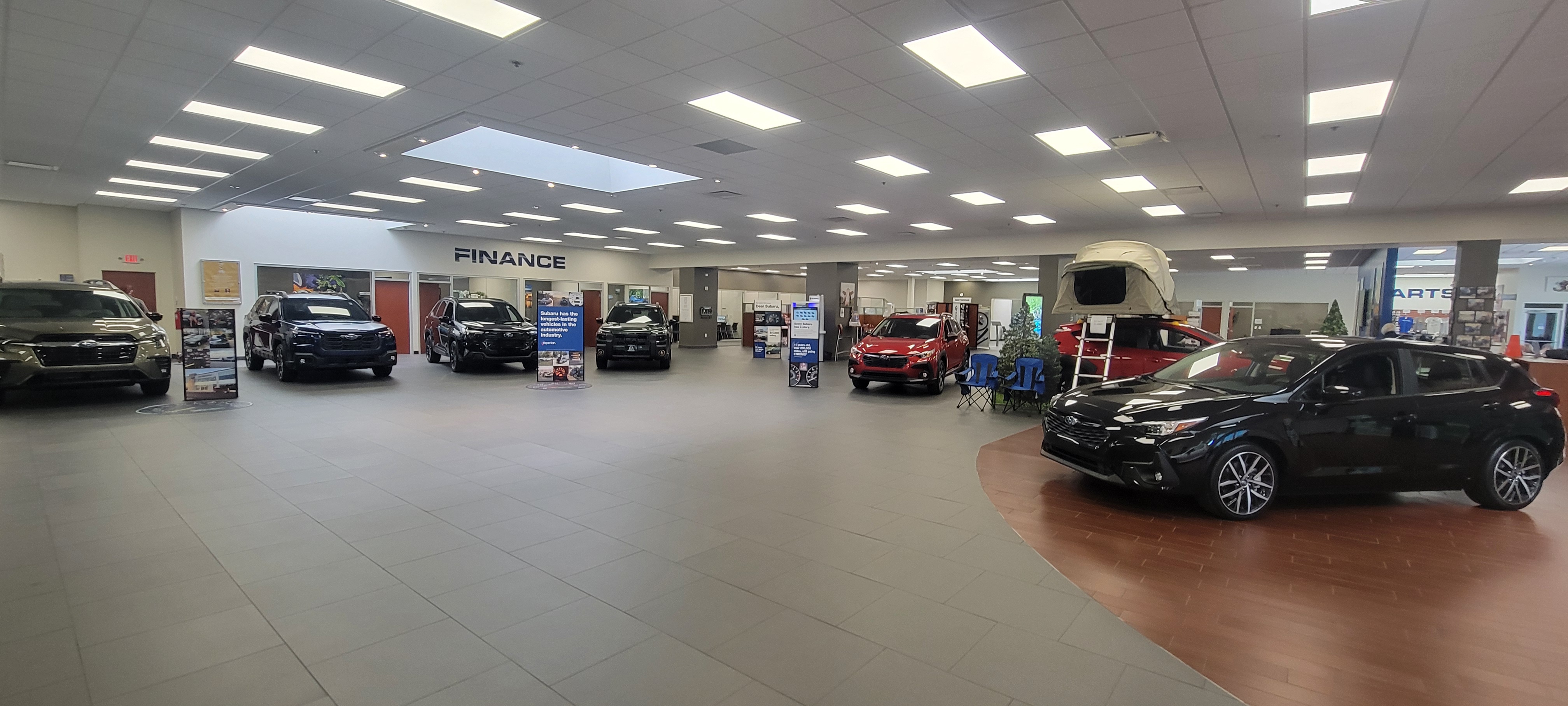 The friendly and professional showroom of Sunset Hills Subaru in Missouri.