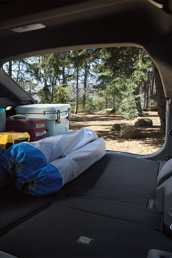 Cargo area of the 2026 Solterra showing 63.5 cubic feet of space