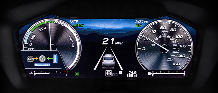 The 11.6-inch STARLINK multimedia screen displaying navigation.