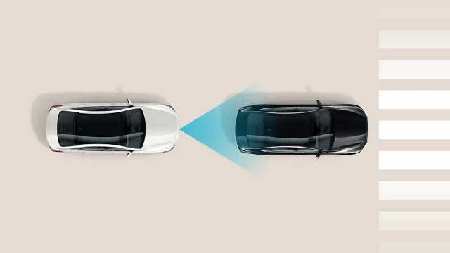 Hyundai Forward Collision-Avoidance Assist visual showing driver-assist technology.