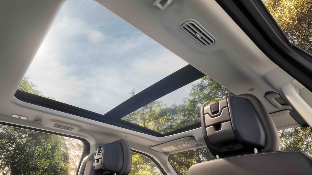 Interior view showing the expansive Panoramic Vista Roof in the 2026 Expedition