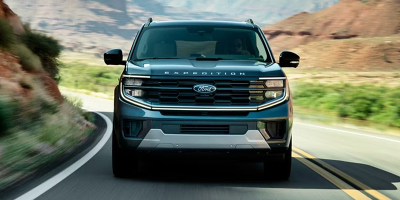 A 2026 Ford Expedition parked near a blooming spring park in the Tri-State area