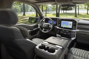 Close up of the SYNC 4 infotainment screen and digital cluster in the 2026 F-150