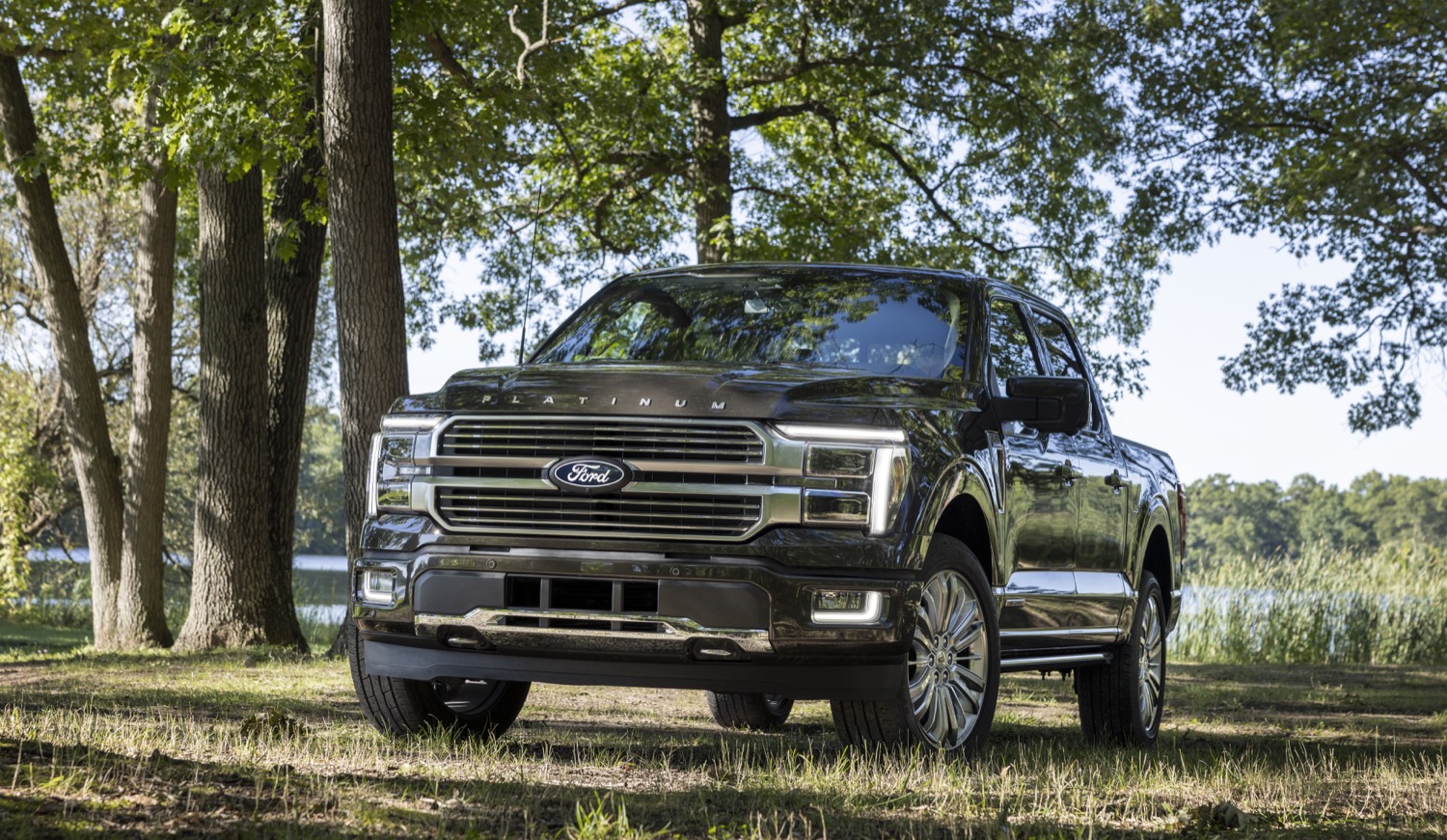The sophisticated exterior of the F-150 Platinum with chrome accents
