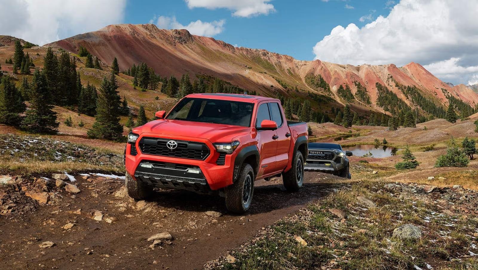 Toyota Tacoma driving off-road.
