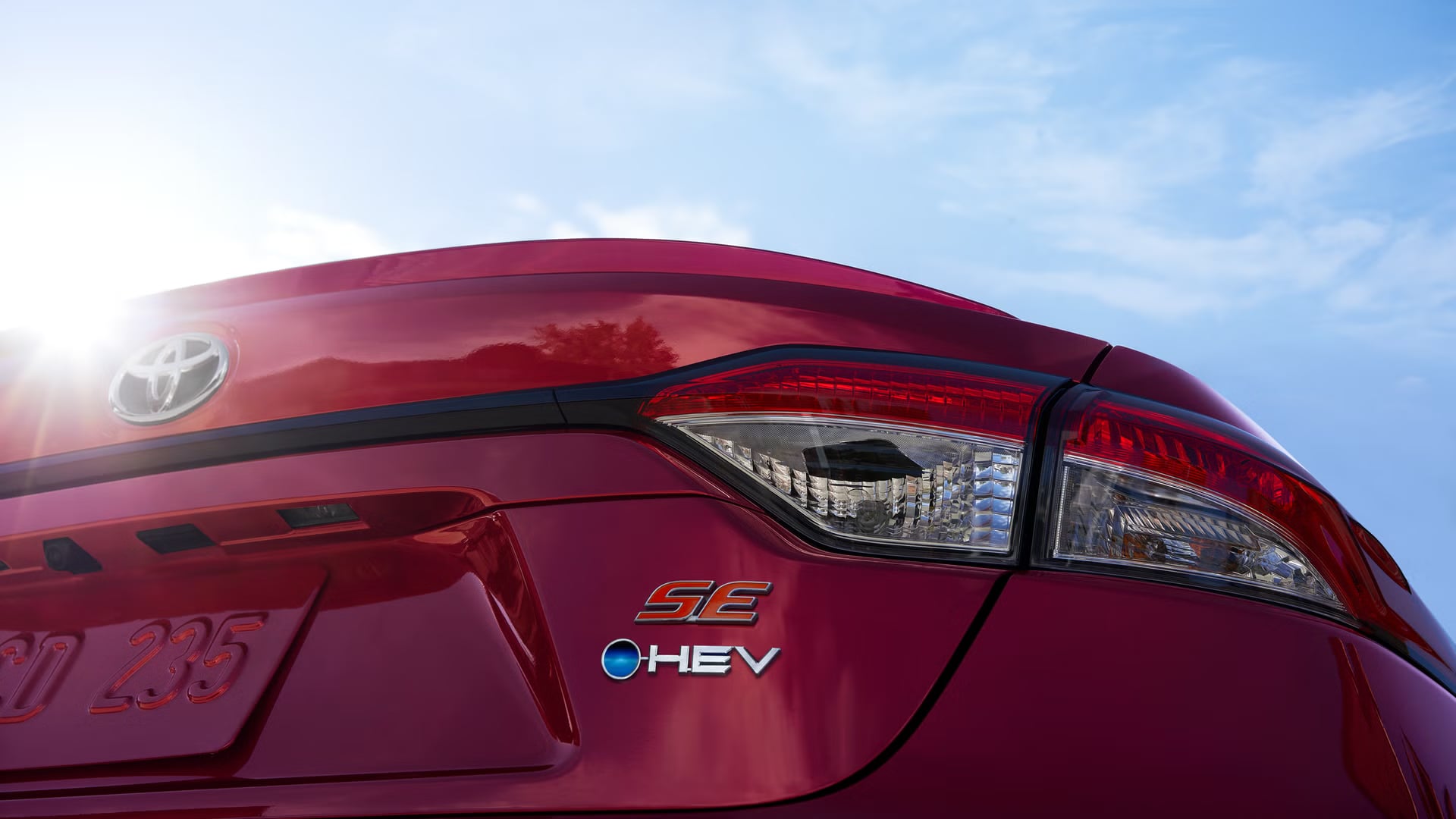 Toyota Corolla hybrid badging and rear exterior detail