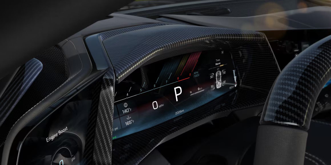 The 12.7-inch touchscreen and digital cluster in the 2026 ZR1