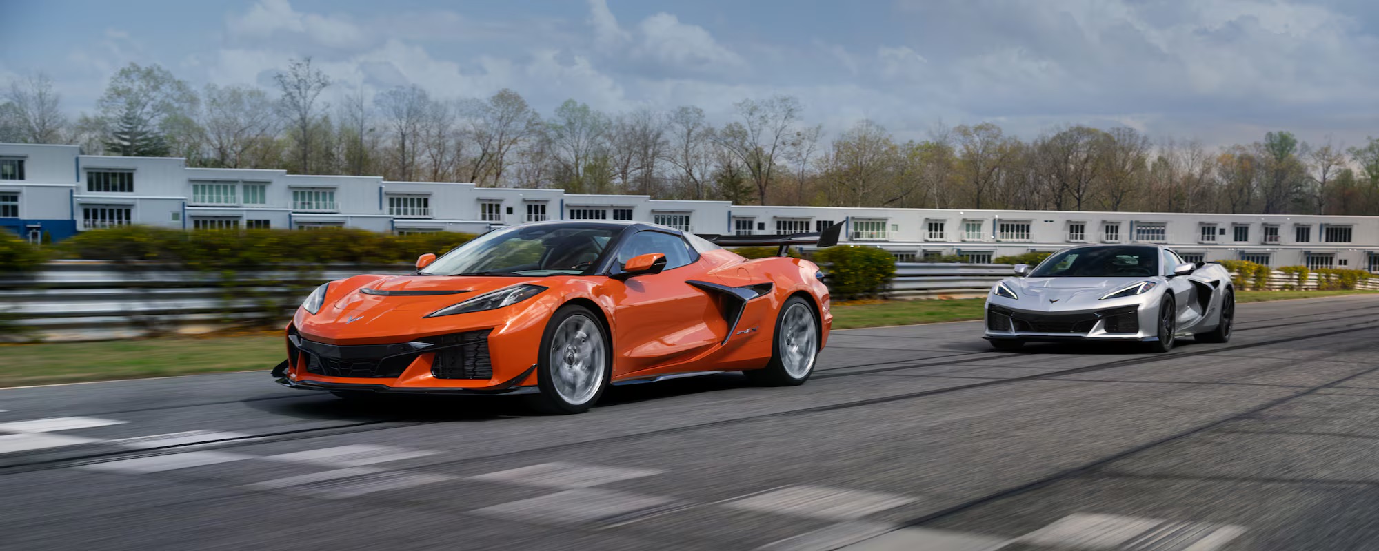 2026 Corvette ZR1 carving through a corner with high-downforce aero